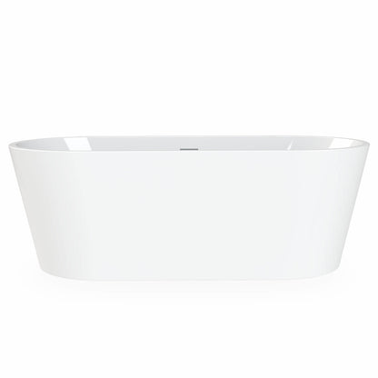 Lorca 6731 Acrylic Freestanding Center Drain Bathtub in White with White Skirt