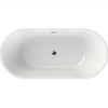 Lorca 6731 Acrylic Freestanding Center Drain Bathtub in White with White Skirt