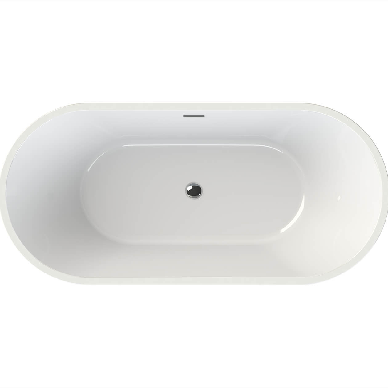 Lorca 6731 Acrylic Freestanding Center Drain Bathtub in White with White Skirt