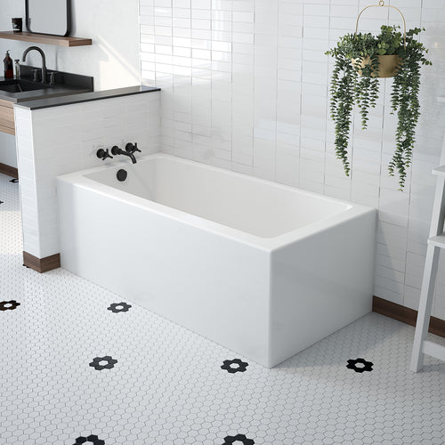 Mackenzie Corner 6030 AFR AcrylX Corner Left-Hand Drain Bathtub in White