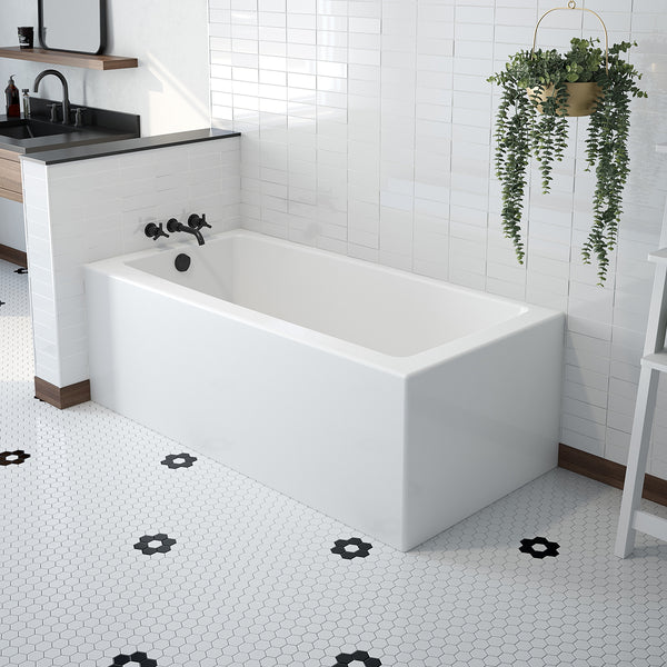 Mackenzie Corner 6030 AFR AcrylX Corner Left-Hand Drain Bathtub in White