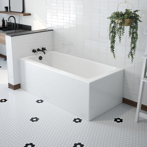 Mackenzie Corner 6032 AcrylX Corner Left-Hand Drain Bathtub in White