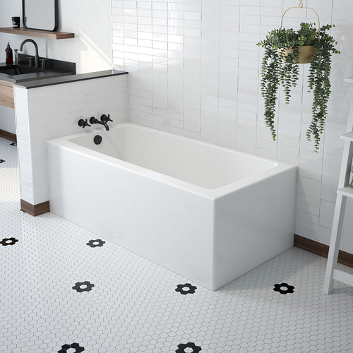Mackenzie Corner 6032 AFR AcrylX Corner Left-Hand Drain Bathtub in White