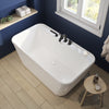 Kai 58 x 32 AcrylX Freestanding Center Drain Bathtub in White with White Skirt