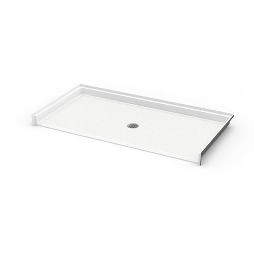 Outlook Base 4836 AcrylX Alcove Shower Base with Center Drain in White