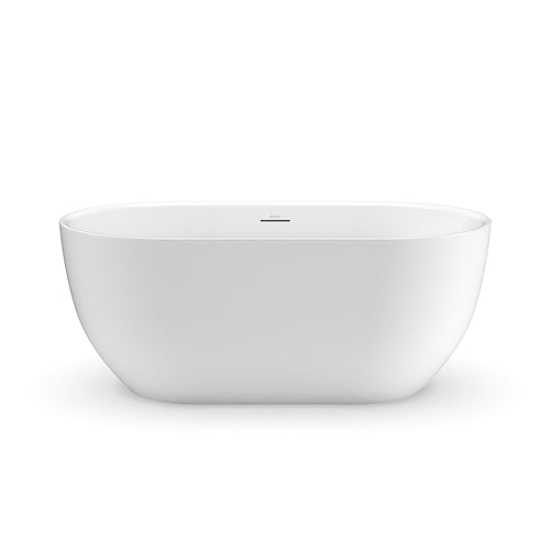 Tosca Matte 5932 Acrylic Freestanding Center Drain Bathtub in Matte White with Matte White Skirt