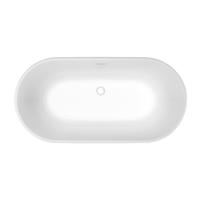 Griffin 5829 AcrylX Freestanding Center Drain Bathtub in White with White Skirt