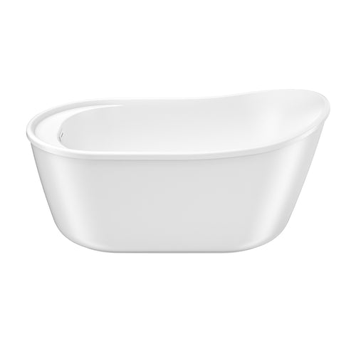 Davis 58 x 32 AcrylX Freestanding End Drain Bathtub in White with White Skirt