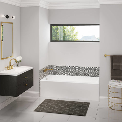 Bosca Access 6030 Acrylic Alcove Left-Hand Drain Bathtub in White