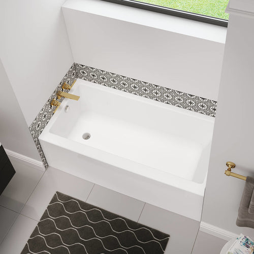 Bosca 6032 Acrylic Alcove Left-Hand Drain Bathtub in White