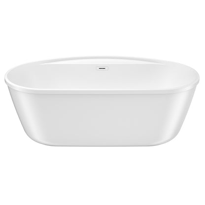 Eldora 6434 AcrylX Freestanding Center Drain Bathtub in White with White Skirt