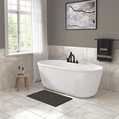 Eldora 6434 AcrylX Freestanding Center Drain Bathtub in White with White Skirt