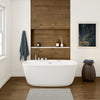 Fontana 58 x 32 AcrylX Freestanding Center Drain Bathtub in White with White Skirt