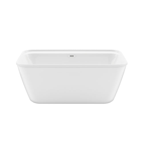 Pocono 58 x 32 AcrylX Freestanding Center Drain Bathtub in White with White Skirt
