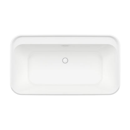 Pocono 58 x 32 AcrylX Freestanding Center Drain Bathtub in White with White Skirt
