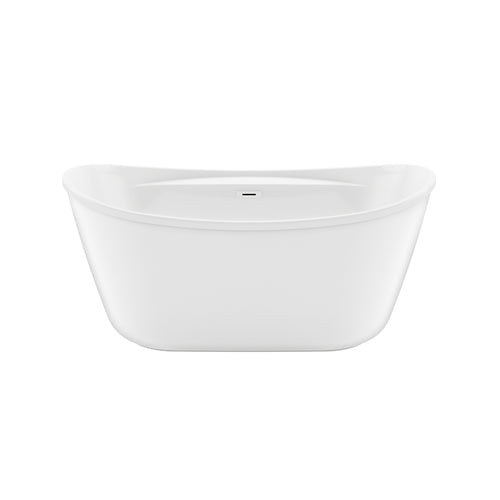 Sonoma 58 x 32 AcrylX Freestanding Center Drain Bathtub in White with White Skirt