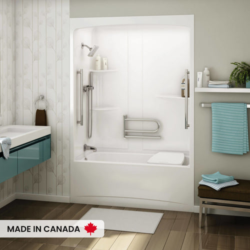 Maax 24" Modern straight vertical grab bar on right wall