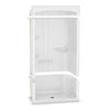ALLIA SHR-4834 Acrylic Alcove Center Drain Three-Piece Shower in White