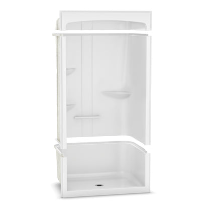 ALLIA SHR-4834 Acrylic Alcove Center Drain Three-Piece Shower in White