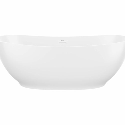 Valentina 67 x 32 Acrylic Freestanding Center Drain Bathtub in Matte White with Matte White Skirt