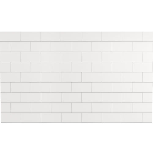 Versaline 6036 Composite Glue-up Four-Piece Shower Wall Kit in Subway White
