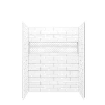 NexTile 6032 Direct-to-Stud Four-Piece Alcove Shower Wall Kit in White