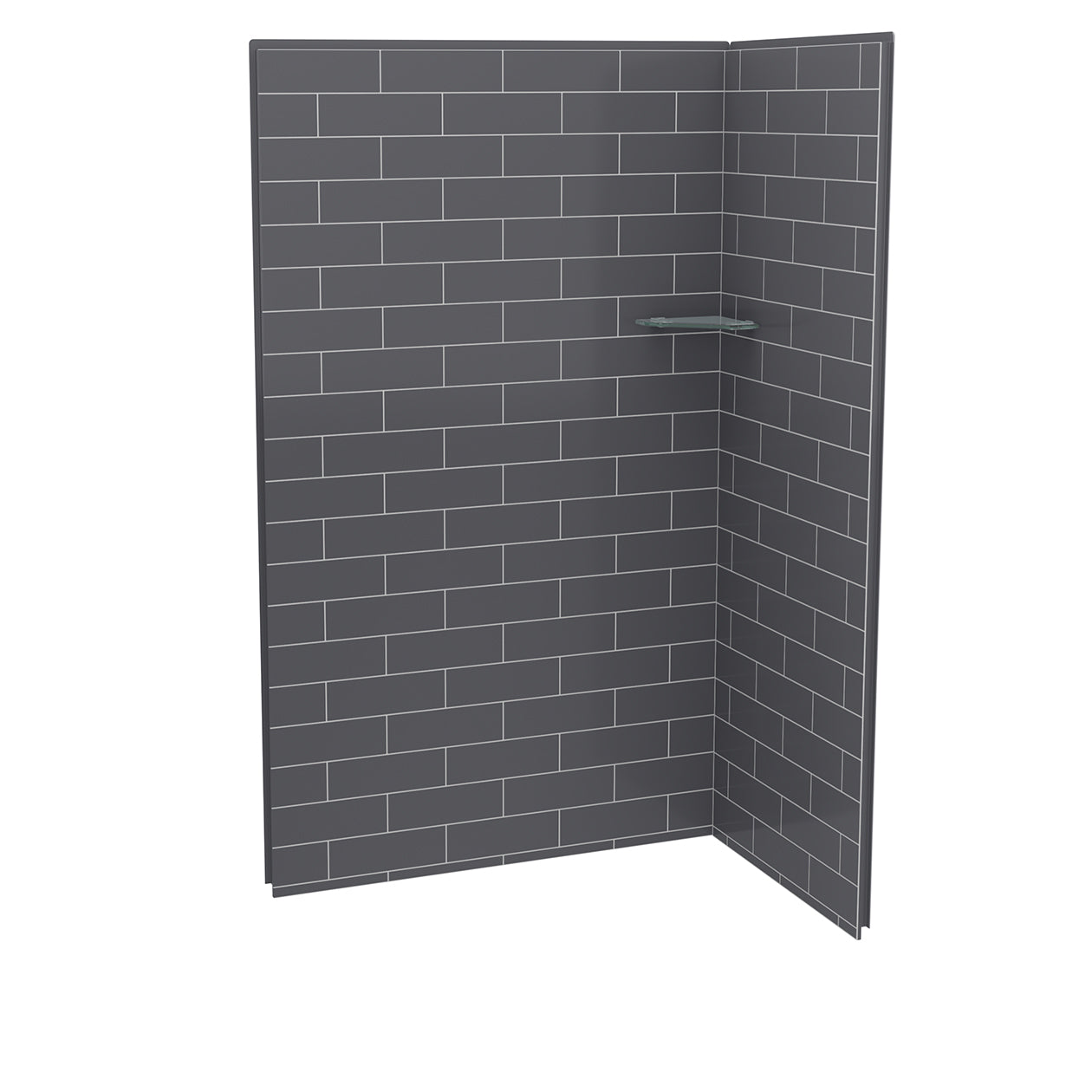 Utile 4832 Composite Direct-to-Stud Two-Piece Corner Shower Wall Kit in Metro Origin Arctik
