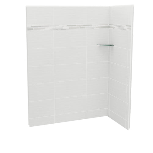 Utile 6032 Composite Direct-to-Stud Two-Piece Corner Shower Wall Kit in Metro Origin Arctik