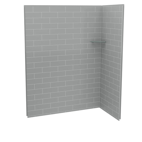 Utile 6032 Composite Direct-to-Stud Two-Piece Corner Shower Wall Kit in Metro Origin Arctik