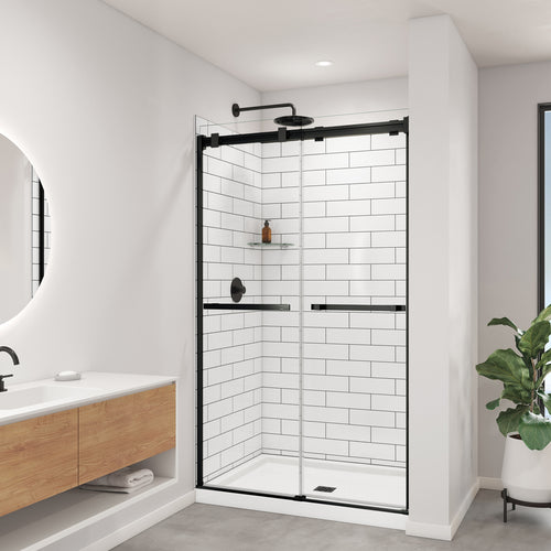 Utile 4832 Composite Direct-to-Stud Three-Piece Alcove Shower Wall Kit in Metro Tux