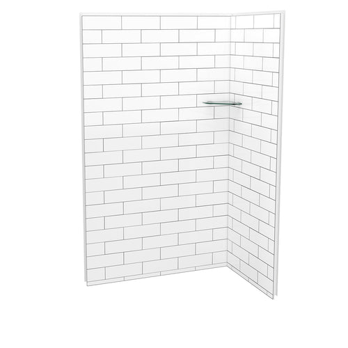 Utile 4832 Composite Direct-to-Stud Two-Piece Corner Shower Wall Kit in Metro Tux