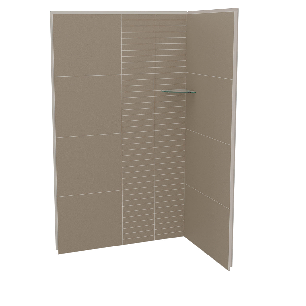 Utile 4832 Composite Direct-to-Stud Two-Piece Corner Shower Wall Kit in Metro Tux
