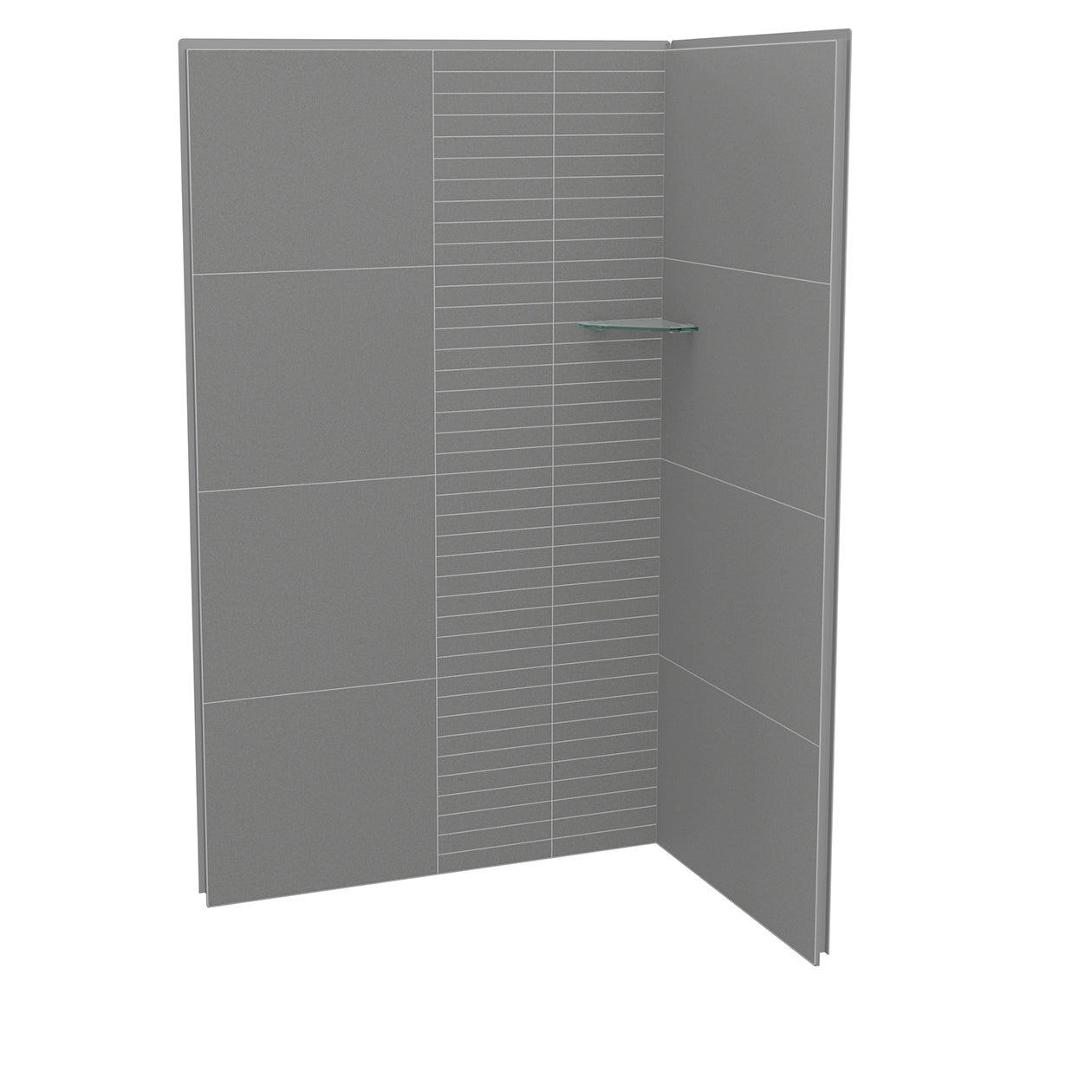 Utile 4832 Composite Direct-to-Stud Two-Piece Corner Shower Wall Kit in Metro Tux
