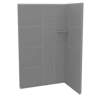 Utile 4832 Composite Direct-to-Stud Two-Piece Corner Shower Wall Kit in Metro Tux