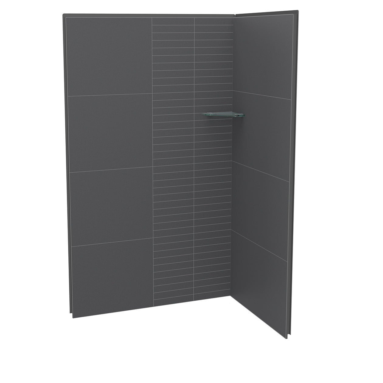 Utile 4832 Composite Direct-to-Stud Two-Piece Corner Shower Wall Kit in Metro Tux