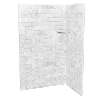 Utile 4832 Composite Direct-to-Stud Two-Piece Corner Shower Wall Kit in Metro Tux