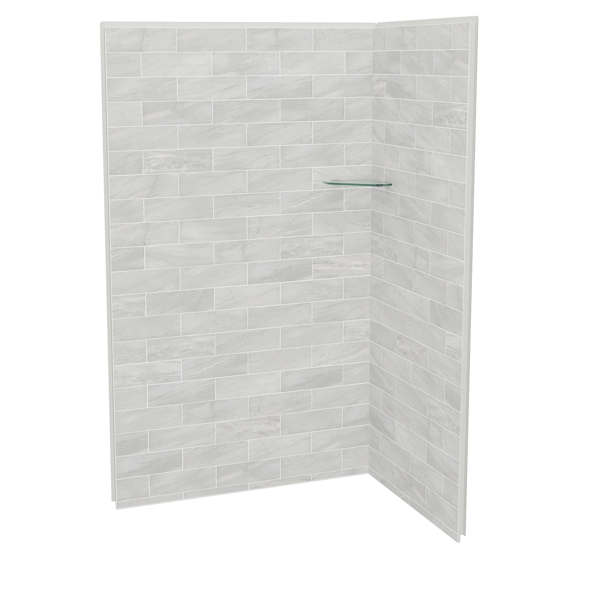 Utile 4832 Composite Direct-to-Stud Two-Piece Corner Shower Wall Kit in Metro Tux