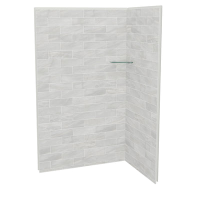Utile 4832 Composite Direct-to-Stud Two-Piece Corner Shower Wall Kit in Metro Tux