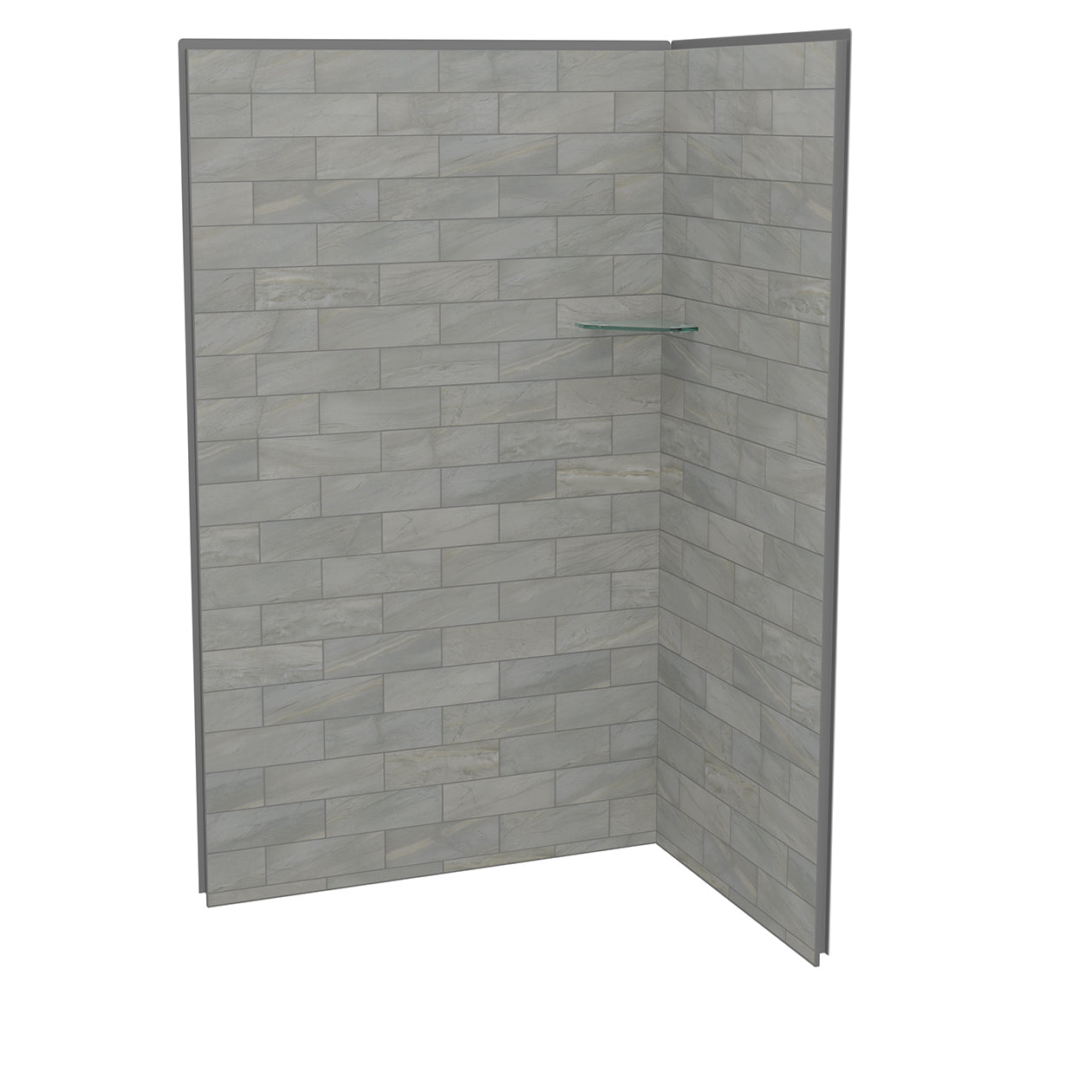 Utile 4832 Composite Direct-to-Stud Two-Piece Corner Shower Wall Kit in Metro Tux