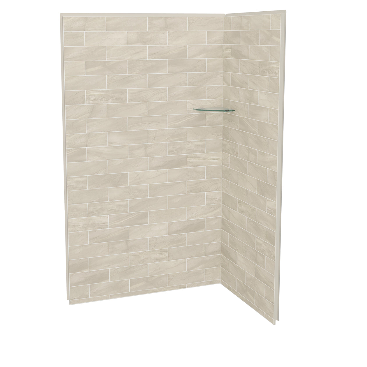 Utile 4832 Composite Direct-to-Stud Two-Piece Corner Shower Wall Kit in Metro Tux