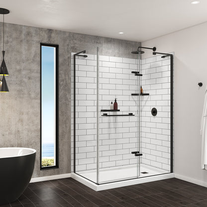 Utile 6036 Composite Direct-to-Stud Three-Piece Alcove Shower Wall Kit in Metro Tux
