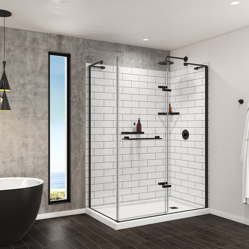 Utile 6036 Composite Direct-to-Stud Three-Piece Alcove Shower Wall Kit in Metro Tux
