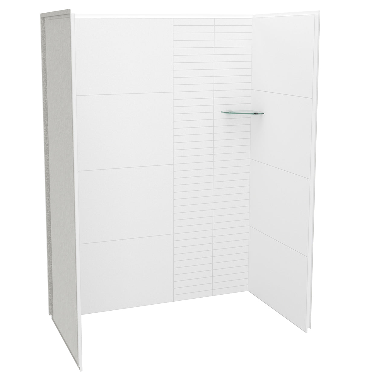 Utile 6036 Composite Direct-to-Stud Three-Piece Alcove Shower Wall Kit in Metro Tux