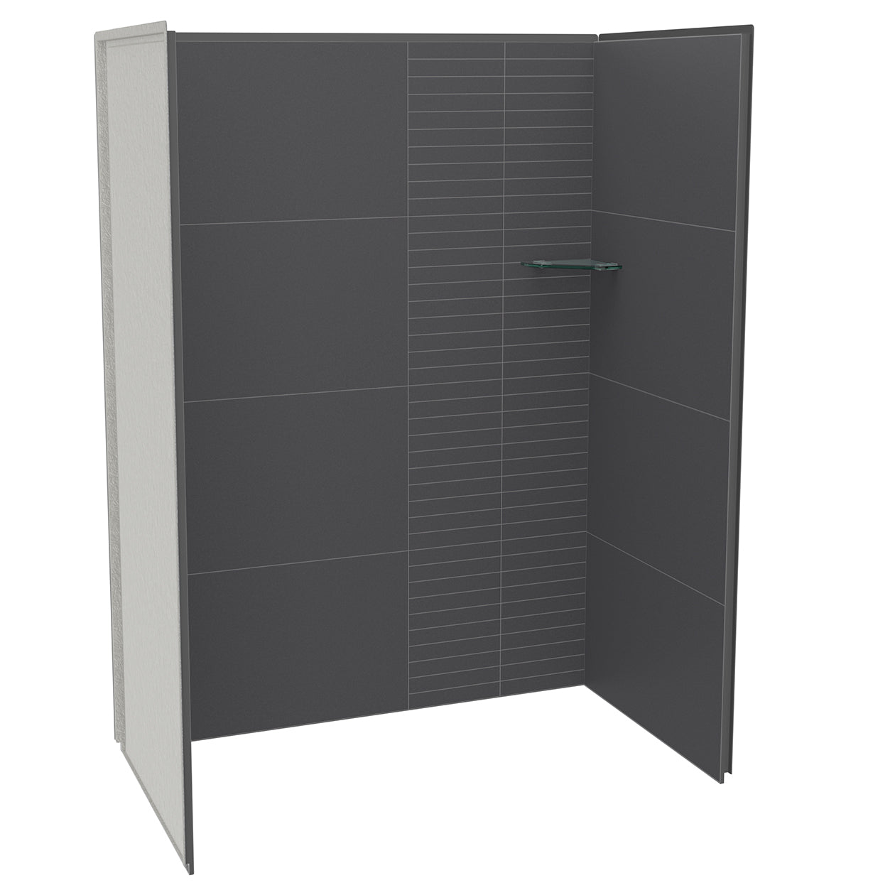 Utile 6036 Composite Direct-to-Stud Three-Piece Alcove Shower Wall Kit in Metro Tux