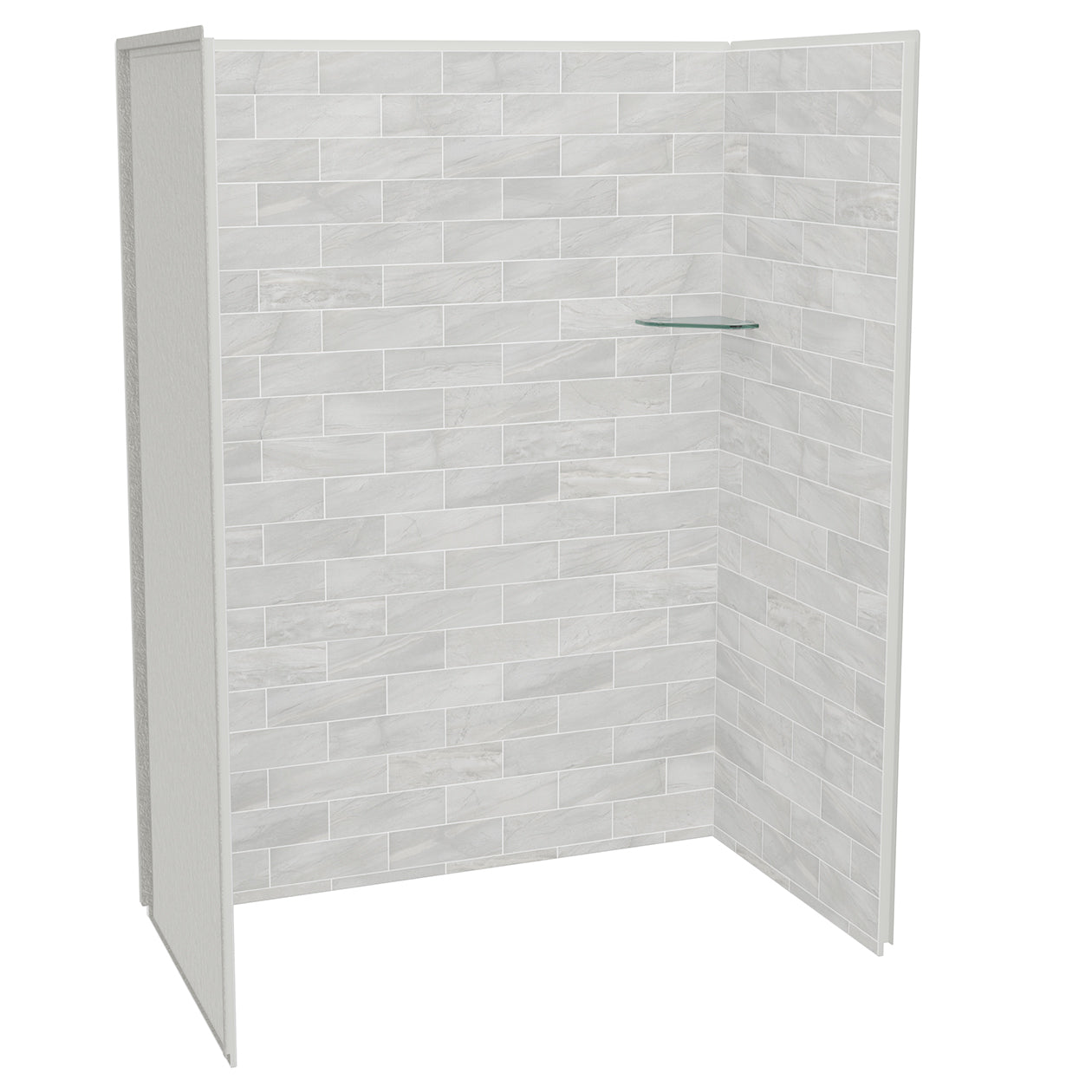 Utile 6036 Composite Direct-to-Stud Three-Piece Alcove Shower Wall Kit in Metro Tux