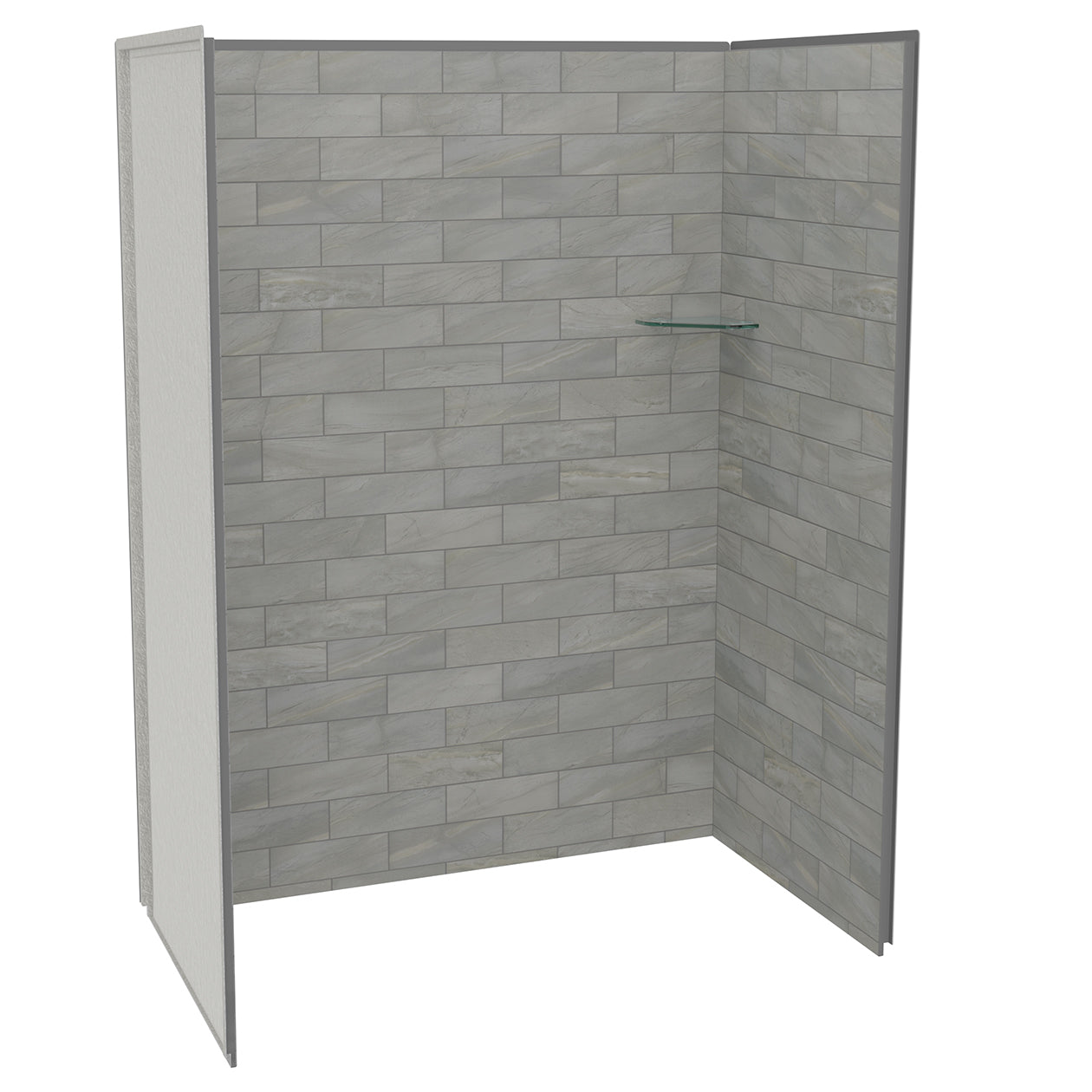 Utile 6036 Composite Direct-to-Stud Three-Piece Alcove Shower Wall Kit in Metro Tux