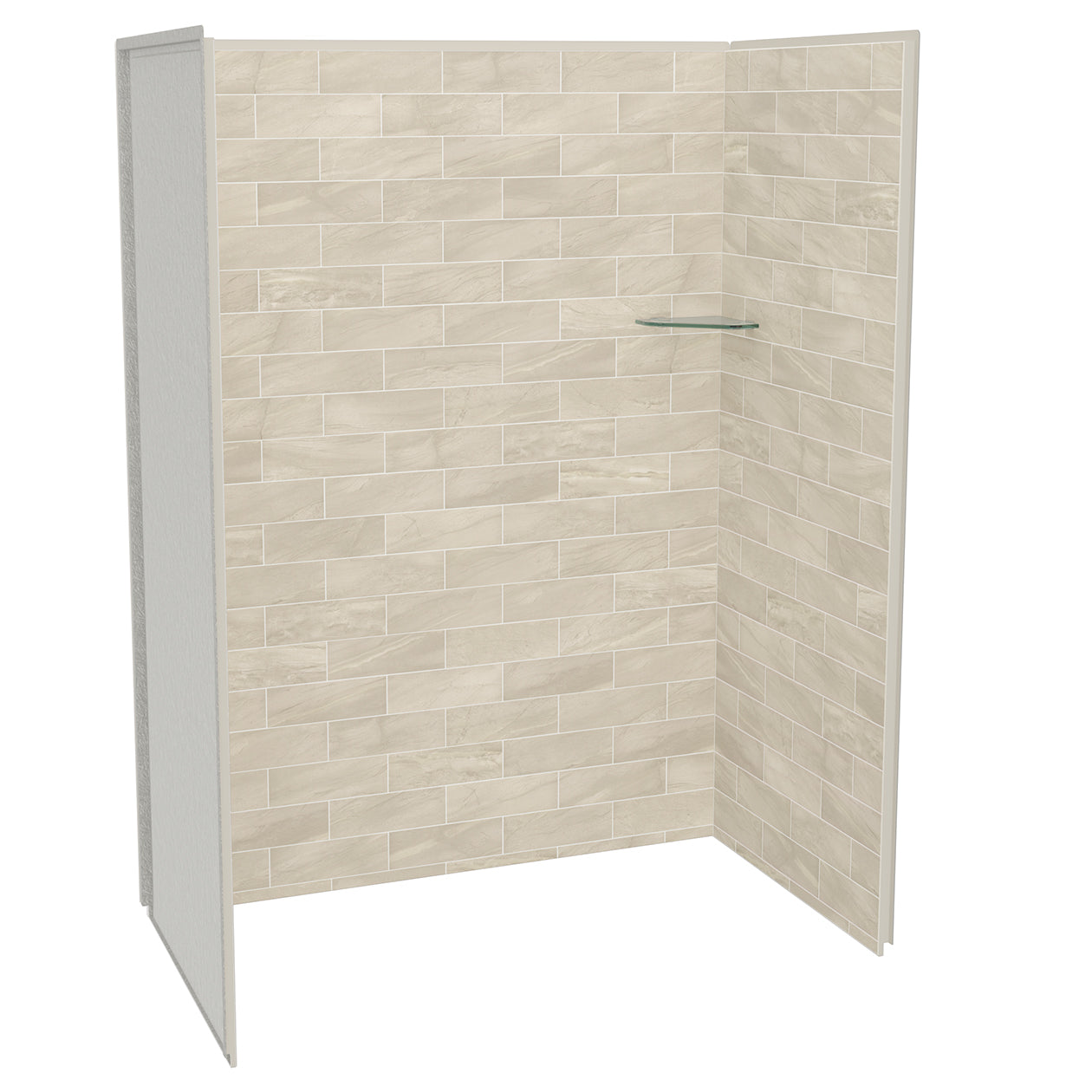 Utile 6036 Composite Direct-to-Stud Three-Piece Alcove Shower Wall Kit in Metro Tux