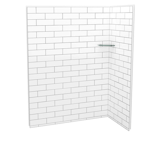 Utile 6032 Composite Direct-to-Stud Two-Piece Corner Shower Wall Kit in Metro Tux