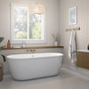 Golan 6429 AcrylX Freestanding Center Drain Bathtub in White with White Skirt