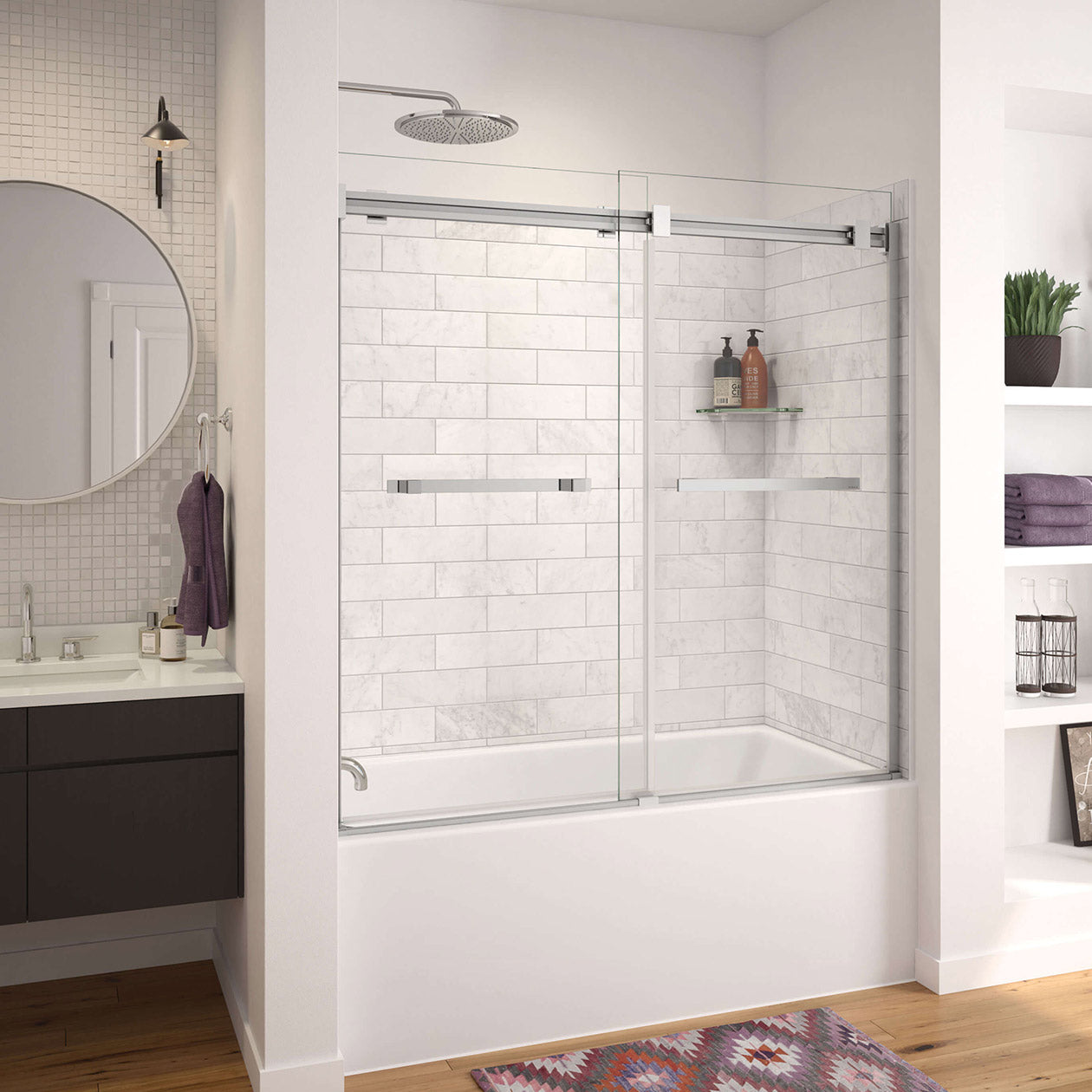 AF-Monaco 6030 AcrylX Alcove Left-Hand Drain Bathtub in White